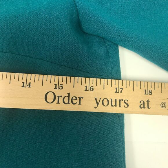 Ann Taylor Dress Womens Teal Green Crew Neck 3/4 Sleeve Drop Waist Shift Zippers - Picture 8 of 9